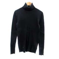 ローレンラルフローレン LAUREN RALPH LAUREN リブニット カットソー タートルネック 長袖 無地 S チャコールグレー /HO25