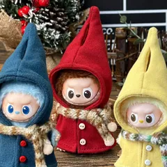 ラブブミニ用マント　3色選択可能　labubu4.0用服のみ キーホルダー ぬいぐるみ 服 ぬい服 pin for love 適用 着せ替え コスチューム　イニシャル