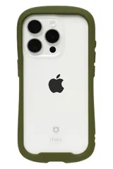 iFace Reflection iPhone 15 Pro ケース クリア 強化ガラス (カーキ)【アイフェイス アイフォン15pro 用 iphone15プロ 用 カバー 韓国 耐衝撃 透明 ストラップホール】 [カーキ・iPhone 15 Pro専用]