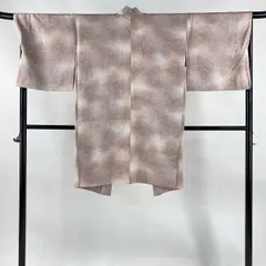 【美品】 羽織 身丈101cm 裄丈68cm L 幾何学模様 ぼかし 薄紫 正絹 逸品 【中古】