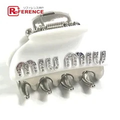 MIUMIU ミュウミュウ ヘアピン ロゴ ラインストーン ヘアクリップ