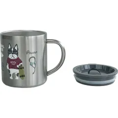 ☆ アニマルモード/パウロ柄 ☆ クスグッテカフェ ステンレスマグカップ ステンレス マグカップ マグ 保温保冷 蓋付き おしゃれ ステンレスマグ カップ コップ かわいい フタ付 デスク 真空断熱 オフィス 持ち手付き キャンプ ランチ アウトドアのサムネイル