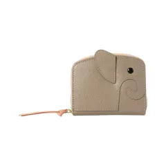 ☆ グレーベージュ/ピンクベージュ ☆ LIZDAYS 本革 ゾウ型 ミニ財布 lizdays リズデイズ ゾウ ミニ財布  lz-66117 本革財布 牛革財布 財布 コインケース 小銭入れ カードケース 二つ折り財布 じゃばら財布 コンパクト 軽量