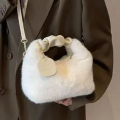 ☆ ホワイト ☆ ファーバック ２way ふわふわ ファーバッグ 斜めがけ ファー ショルダー バッグ ハンドバッグ ショルダーバック ハンドバック 手持ちバッグ 手提げバッグ 手提げバック 冬バッグ 小さめ 小さい 斜めかけバッグ 斜め掛けバッグ
