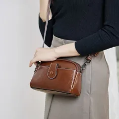 ☆ Aブラウン ☆ ショルダーバッグ レザー ２サイズ ショルダーバッグ レディース 本革 本革バッグ ハンドバッグ ミニショルダーバッグ 斜めかけバッグ 斜めかけ 肩掛け ミニバッグ シンプル 上品 レザー 革 おしゃれ かわいい 通勤 通学 バッグ バック