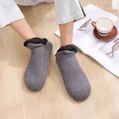 ☆ グレー ☆ Sサイズ ☆ ルームソックス 裏起毛  裏起毛 ルームソックス ルームシューズ あったか靴下 もこもこ靴下 靴下 室内 あったか ソックス 冬 厚手 ふわふわ もこもこ レディース メンズ 防寒 暖かい 裏ボア ぽかぽか 保温 贈り物 かわいい