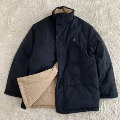 極美品！Polo by Ralph Lauren　ラルフローレン　リバーシブルダウン　ブラック　ベージュ　ポニーロゴ