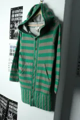 W(S-M) ディーゼル ニット カーディガン ストライプ グリーン 限定モデル -15C62