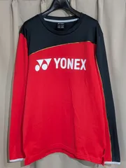 YONEX ヨネックス ヒートカプセル 裏起毛 ユニライトトレーナー 赤黒 O ロンT 31048