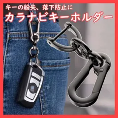 カラビナ付キーホルダー Dリング 合金製 メタリック 高級 車 リンクガンメタル