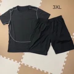 AR10725【新品未使用】メンズ コンプレッションウェア 上下セット 3XL ブラック 吸汗速乾 スポーツウェア 春夏