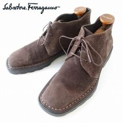 美品Salvatore Ferragamo チャッカブーツ ブラウン26cm - メルカリ