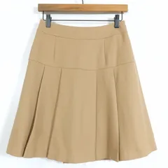 インディヴィ★クラシカルで可愛い♪ 膝丈プリーツスカート サイズ38 ブラウン系 z16223