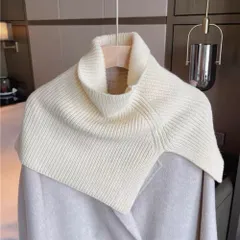 ☆ アイボリー ☆ タートルネック ニットポンチョ ケープ ポンチョ レディース ニットポンチョ スヌード ニット タートルネック ハイネック ニットケープ レイヤード 重ね着 トップス 秋冬 ネックウォーマー 羽織り きれいめ 無地 ベスト 肩掛け マフラー