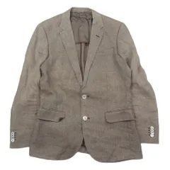 HUGO BOSS ヒューゴボス 10180086 リネン ポケットチーフ付き テーラード ジャケット ブラウン系 44【中古】のサムネイル