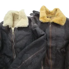 古着卸 まとめ売り B-3型 ムートン ジャケット 2枚セット (メンズ ) フライトジャケット 裏地ボア 中古 古着 NC6026