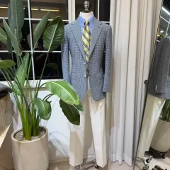 ナノ・ユニバース ウールブレンド シアサッカー ジャケット