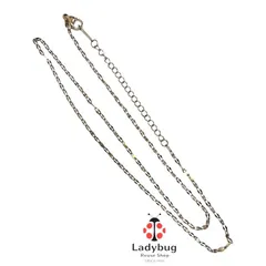 ゴールドカラー チェーンネックレス ステンレススチール 47cm レディース メンズ兼用 アクセサリー シンプル おしゃれ 未使用 美品 ヴィンテージ風 ペアジュエリー ギフト プレゼント カジュアル フォーマル対応 金属アレルギー対策