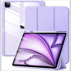 ★Maledan 対応ipad air 13インチ ケース 2024新型 M2-13インチ 専用ケース アクリル ペンシル収納ホルダー付き PUレーザー/三つ折り 2つスタンド オートスリープ機能 Pencil Proワイヤレス充電収納対応