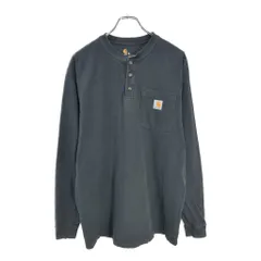 Carhartt カーハート ヘンリーネック 長袖ポケットＴシャツ ブラック(メンズ M)中古 古着 V8156