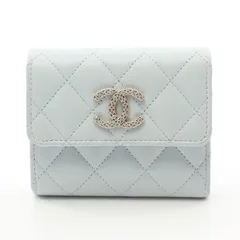 シャネル CHANEL 三つ折り財布 マトラッセ スモールウォレット AP4557 ライトブルー カーフ（牛革） マトラッセ 三つ折財布 レディース 未使用のサムネイル