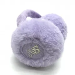 【超美品】ニューバランス イヤーマフ パープル フェイクファー 耳当て ロゴ刺しゅう  ゴルフウェア New Balance