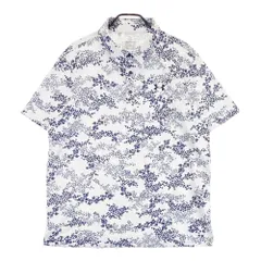 サイズ：2XL UNDER ARMOUR アンダーアーマー 2024年モデル 半袖ポロシャツ 花柄 ホワイト系 [240101558272] ゴルフウェア メンズ ストスト