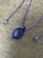 フローライト　マクラメ　ネックレス　ペンダント