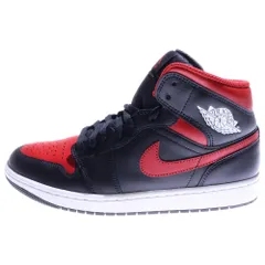 NIKE (ナイキ) AIR JORDAN 1 MID BRED エアジョーダン1 ブレッド ミッドカットスニーカー レッド/ブラック US9.5/27.5cm DQ8426-067