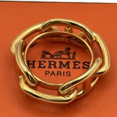 HERMES シェーヌダンクル レガート ゴールド スカーフリング 102911
