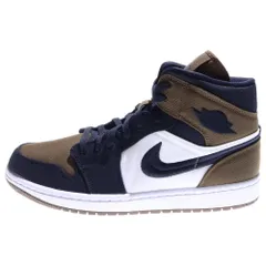 NIKE (ナイキ) WMNS AIR JORDAN 1 MID SE SE OLIVE TOE ウィメンズ エアジョーダン1 ミッドカットスニーカー ブラウン/ブラック US12/29cm DV0427-301