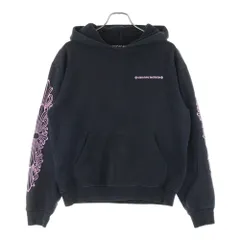 CHROME HEARTS (クロムハーツ) ×MATTY BOY PPO マッティボーイ バックアーチロゴプリント フローラル プルオーバー パーカー フーディ ブラック/ピンク
