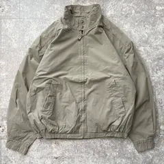 ランズエンド LANDS END スイングトップ ジャケット ブルゾン 90s ベージュ Mサイズ オールド フルジップ ハリントン チェック 古着