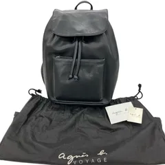 186001 agnes b. VOYAGE アニエスベー ボヤージュ リュック レザーバッグ サザビー MDA22971  ブラック 牛革 レディース　サザビー