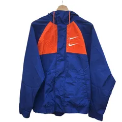 186004 現状品 NIKE ナイキ ナイロンジャケット スウッシュロゴ S ブルー/オレンジ ナイロン メンズ
