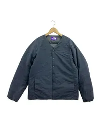 ザノースフェイスパープルレーベル ワンポイントノーカラーナイロンダウンジャケット アウター コート レディース SIZE M THE NORTH FACE PURPLE LABEL