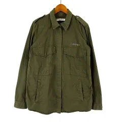 ザラ トラファルック ZARA Trafaluc ジャケット ミリタリージャケット M-65 ハトメ リング コットン 長袖 XS カーキ 小さいサイズ