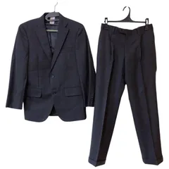 Z1579  NEWYORKER　ニューヨーカー　格子柄　チェック　セットアップ　ビジネススーツ　グレー　メンズ　A4 ウール　クリーニング済み