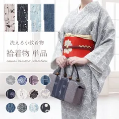 洗える袷着物 レディース 単品 M/Lサイズ レトロモダン 和柄 小紋 きもの あわせ お仕立て上がり カジュアル