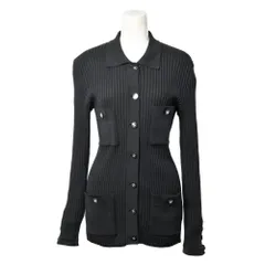 CHANEL 97C P08614V00337 ヴィンテージ リブ ニット カーディガン