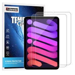 新品　iPad Mini7(A17 スクリーンプロテクター Pro2024)&Mini6 (20216th)用、8.3インチ 2パック 強化ガラス、耐スクラッチ、クリアディスプレイ、Apple Adeway Pencil対応