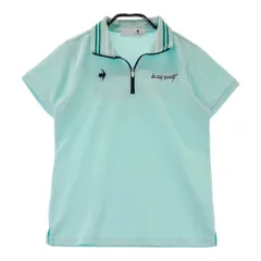 サイズ：L LE COQ GOLF ルコックゴルフ 2023年モデル ハーフジップ 半袖ポロシャツ  ブルー系 [240101557925] ゴルフウェア レディース ストスト