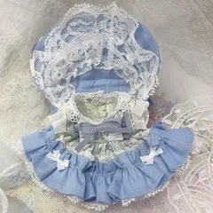 ブルーの花柄ドレスセット