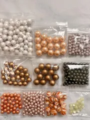 大容量　ハンドメイド　丸パーツ　クリアパーツ　パーツ　ビーズ　パール　ゼブラ　アクセサリーパーツ　手芸資材　クラフト素材　ネックレス　ピアス　詰め合わせセット