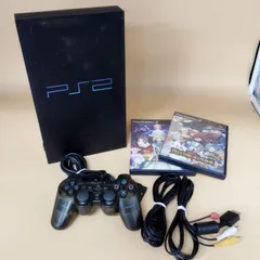 【D12812】プレステ2 本体 SCPH-37000 B ゼン・ブラック + フェイト/ステイナイト レアルタ・ヌア 等 ソフト2本 　まとめ売り