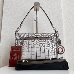 jRA認定クロコダイルショルダーバッグ　バニラ 美品◎ JRA公認 ハンドバッグ バニラ染め クロコダイル ホワイト