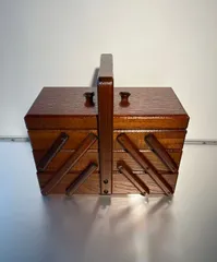 裁縫箱 脚付きソーイングボックス 木製 手芸 レトロ ビンテージ やぐら付き 裁縫箱 木製ソーイングBOX 昭和レトロ アンティークの通販