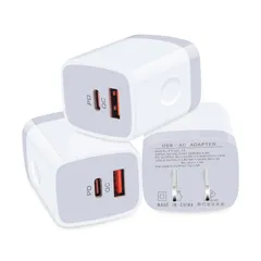 usb コンセント タイプc 充電器 iPhone16 acアダプター usb Type-C 電源アダプター 20W PD急速充電 PSE認証 2ポート(USB-A+USB-C) アイフォン充電アダプター iPhone16/15/14/ 13/12/11/iP