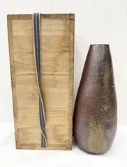 西川政美 備前焼 花入 政彦識箱 花器 花瓶 フラワーベース 華道具 花生 置物 西川政美 備前焼 花入 政彦識箱 花器 花瓶 フラワーベース 華道具 花生