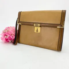 オールドグッチ クラッチ セカンド バッグ　ヴィンテージ 小さめ キャメル FY38